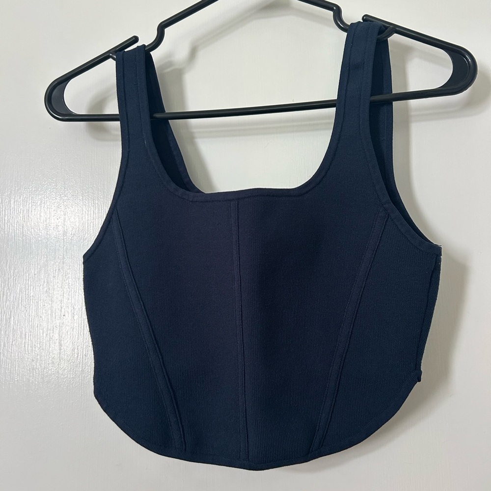 Babaton Deep Blue Knit Corset Top